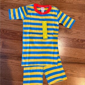 Hanna Andersson Blue and Yellow Striped Pajama Set NWT